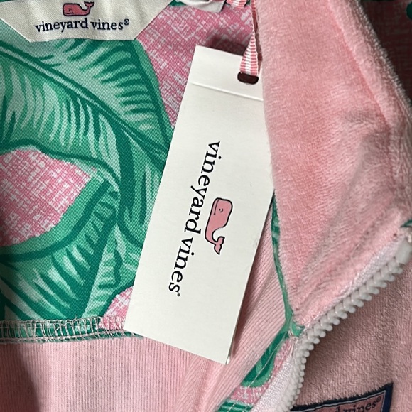 Vineyard Vines Banana Leaf Terry Relaxed Shep Shirt Pink Green Size Large - Picture 10 of 12